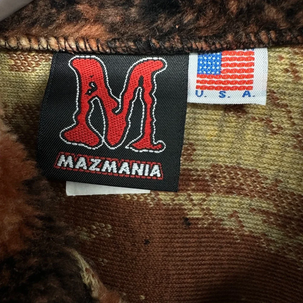 Vintage Mazmania Jacket Coat Kids Youth Size 7/8 Medium Deep Pile Fleece Horses‎